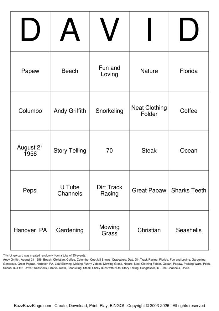Download Free Happy 70th Birthday! Bingo Cards