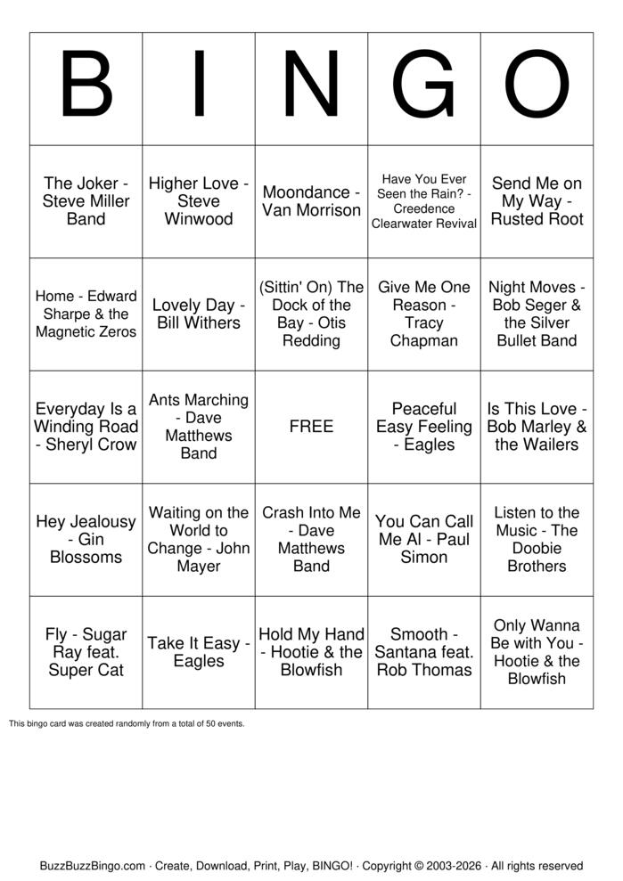 Download Free Happy Hour Hits Top 50 Bingo Cards Download Free Happy Hour Hits Top 50 Bingo Cards