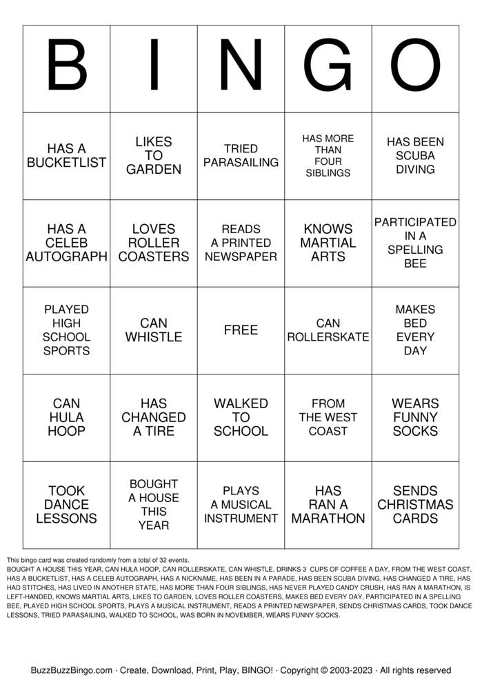 ICE BREAKER Bingo Cards to Download, Print and Customize!