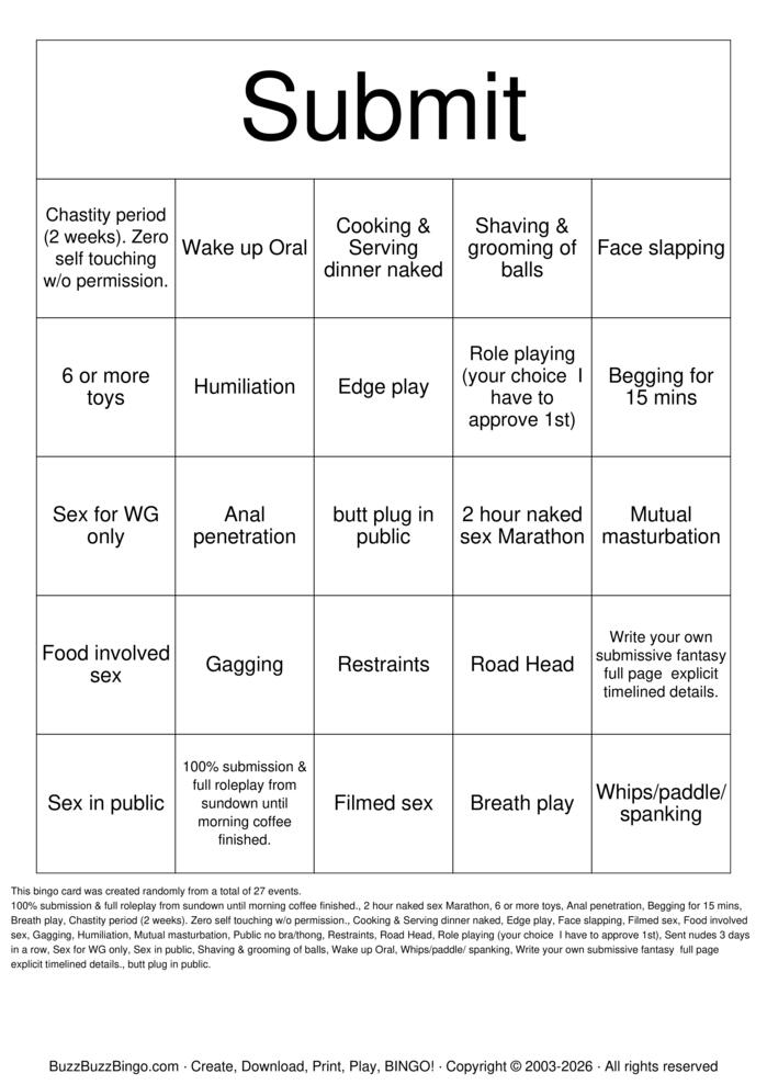 Download Free Sex Sub-Intiative Bingo Cards