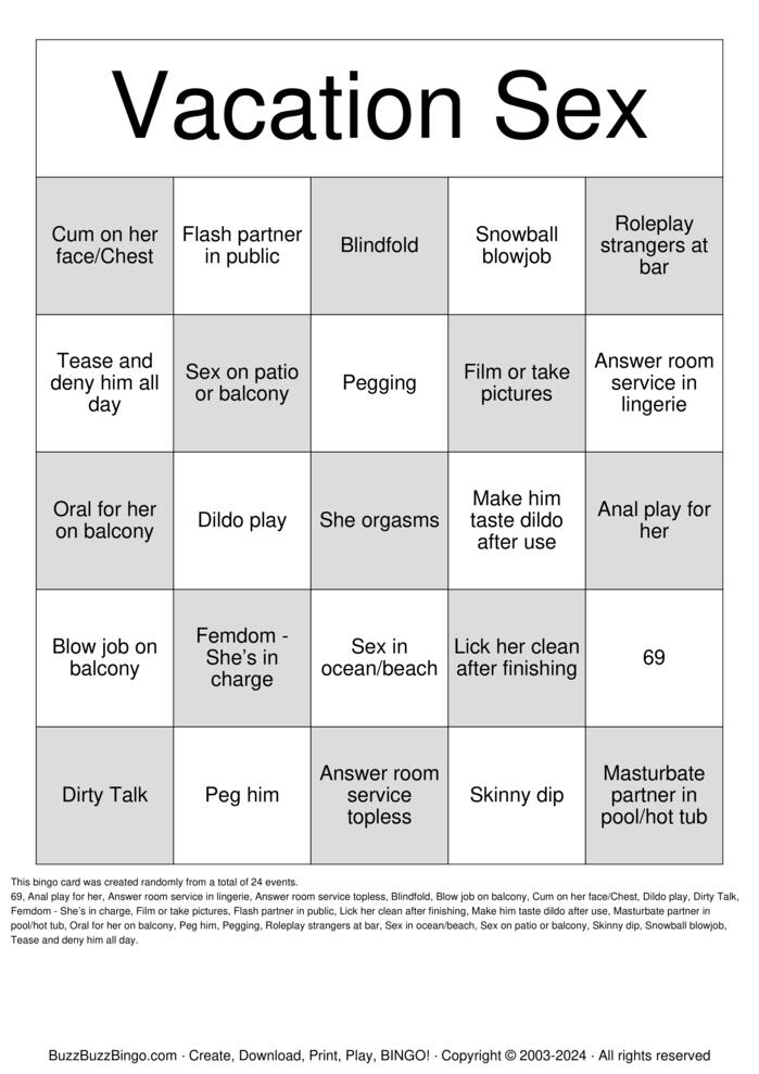 Download Free Sex acts done Bingo Cards