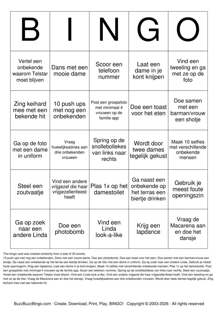 Download Free Vrijgezellen feest Aldert Bingo Cards Download Free Vrijgezellen feest Aldert Bingo Cards