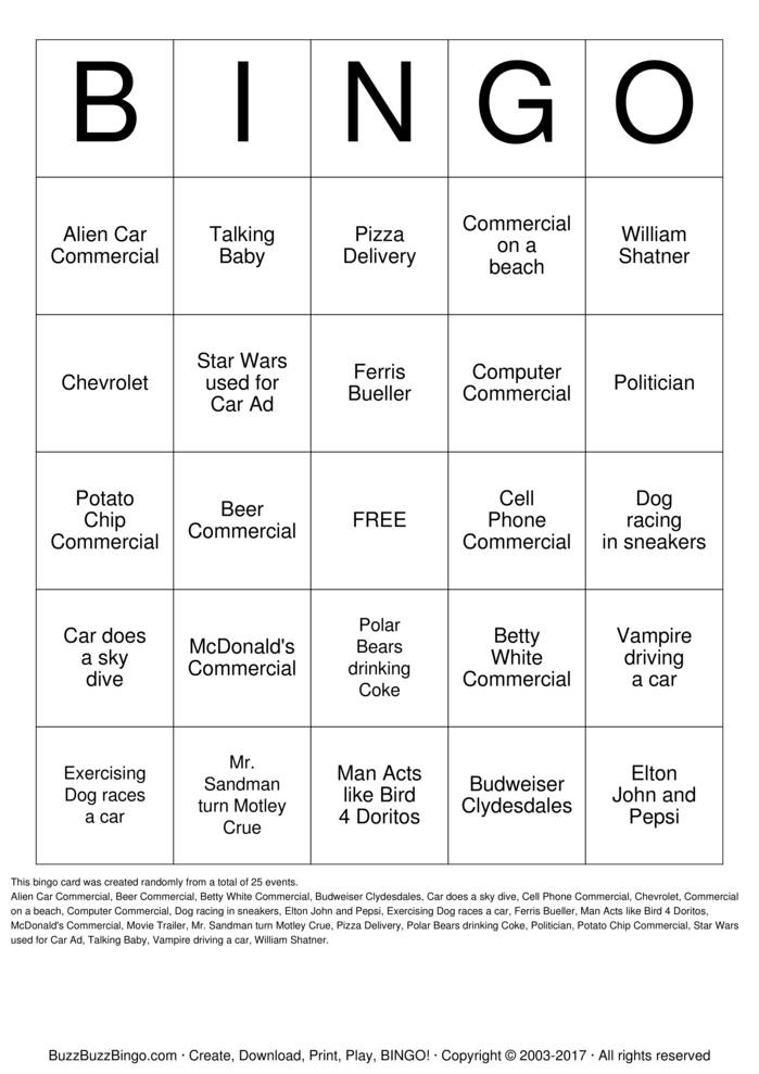 Custom Bingo Cards to Download, Print and Customize!