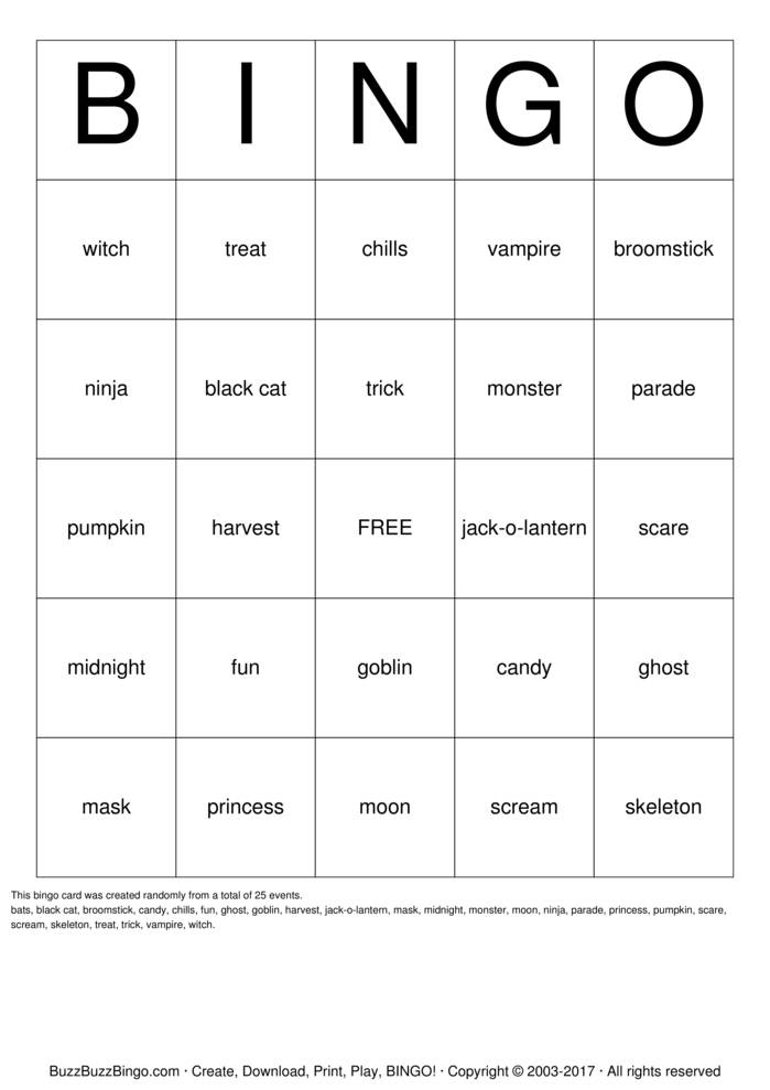 Download Free Custom Bingo Cards