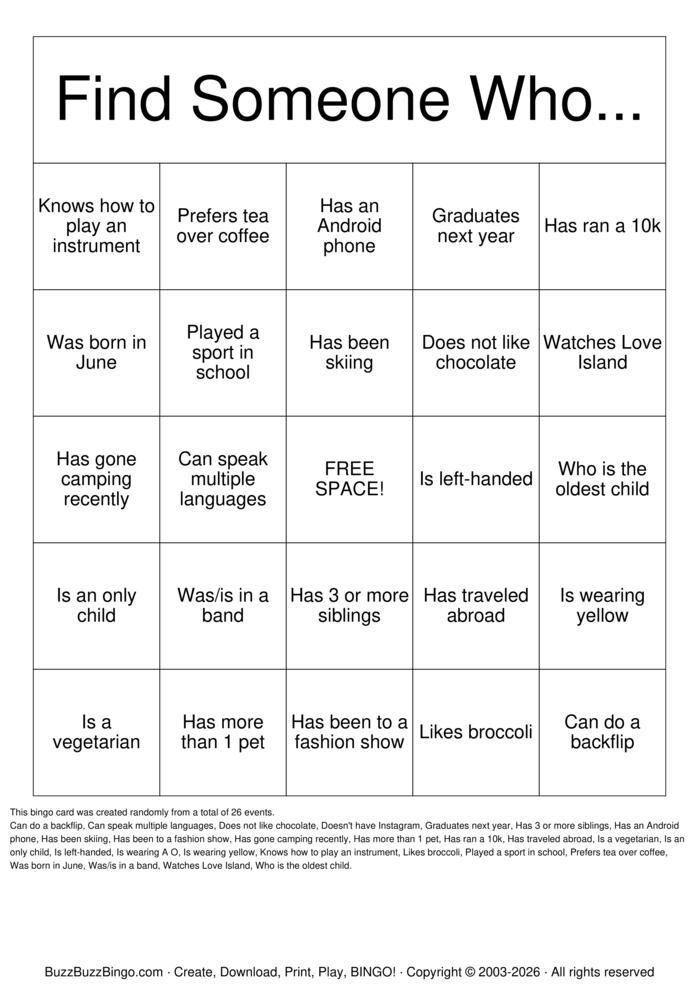 Download Free Intern Workshop Bingo Icebreaker Bingo Cards