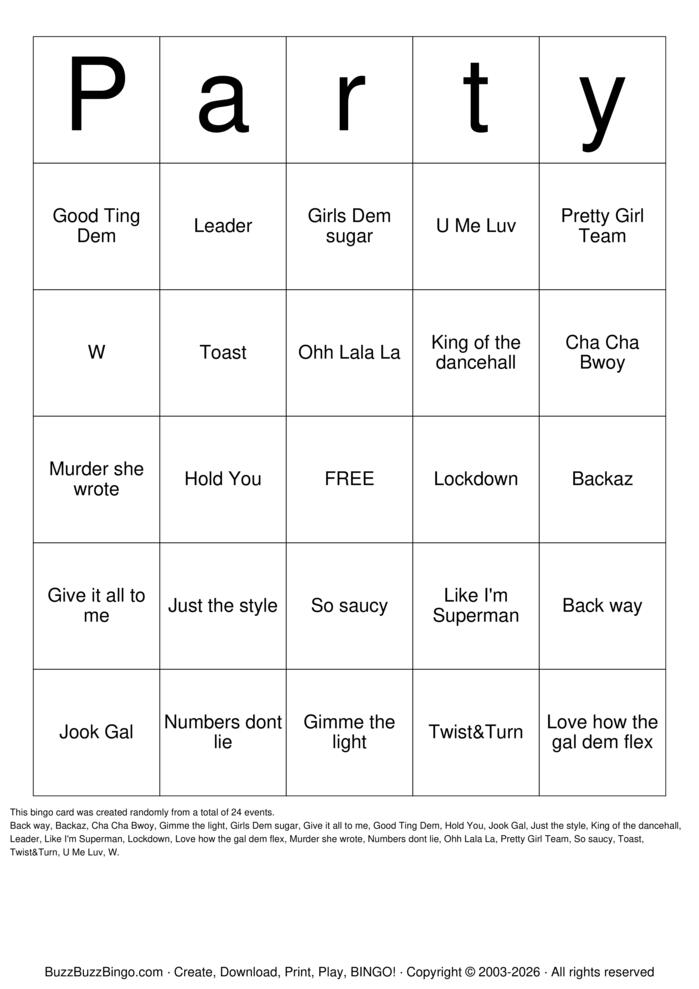 Download Free Jamaica  Bingo Cards