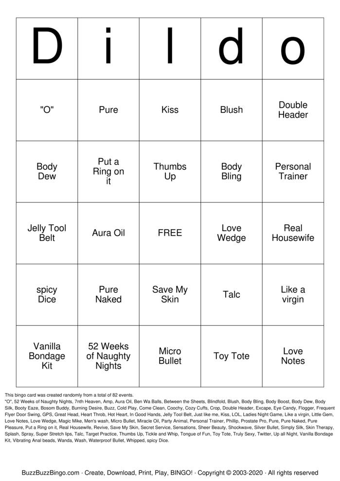 Naughty Bingo Bingo Cards to Download, Print and Customize!