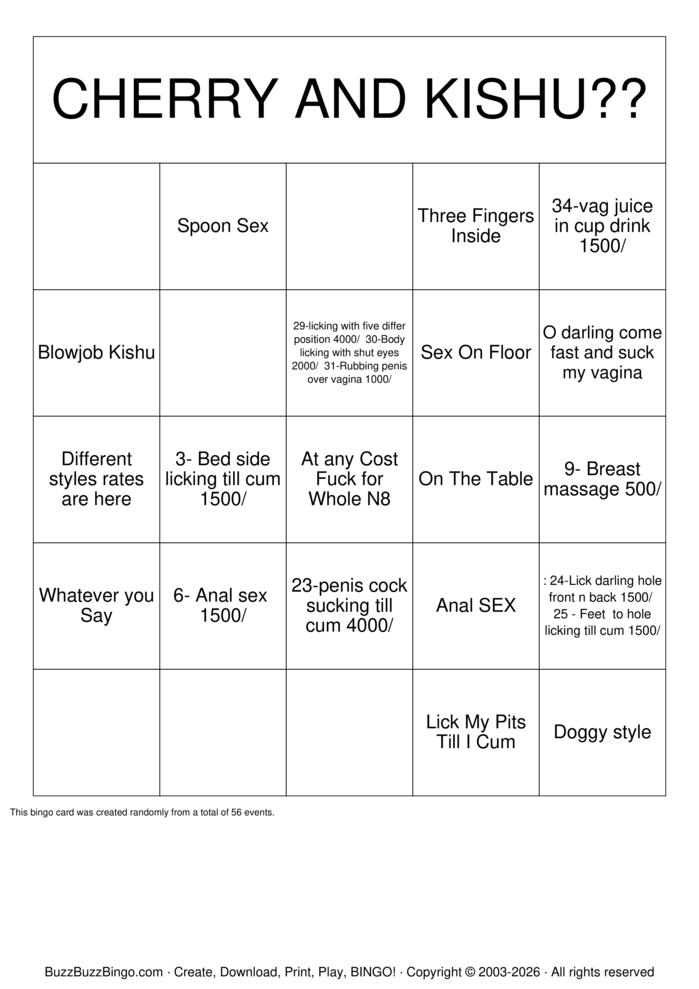 Download Free SEX positions Bingo Cards