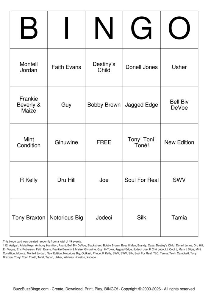 Download Free Who's That Artist? Bingo Cards