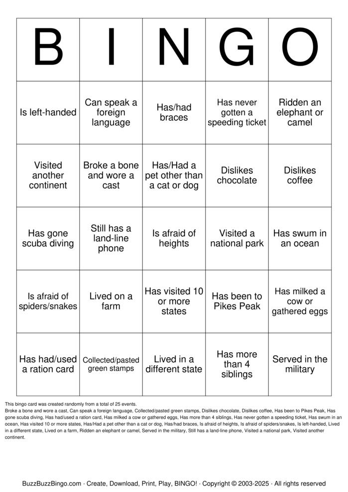Download Free DAR Find Someone Who... Bingo Cards
