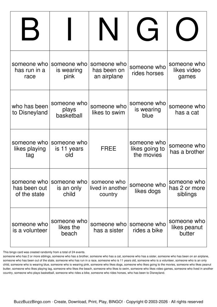 Download Free Friendship Bingo Bingo Cards