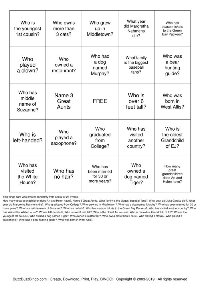 Download Free Garske/Nahmens Reunion Bingo Cards Download Free Garske/Nahmens Reunion Bingo Cards
