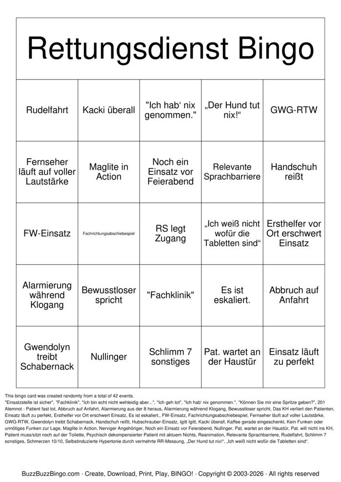 Download Free Rettungsdienst Bingo Bingo Cards Download Free Rettungsdienst Bingo Bingo Cards