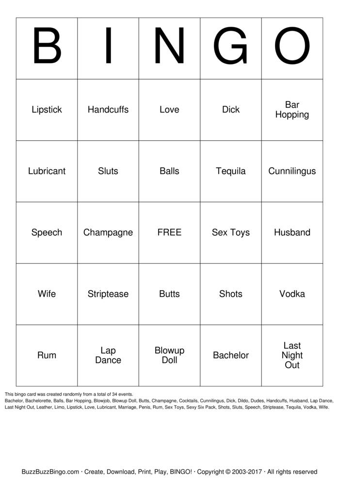 Download Free Bachelorette Party Bingo Cards Download Free Bachelorette Party Bingo Cards