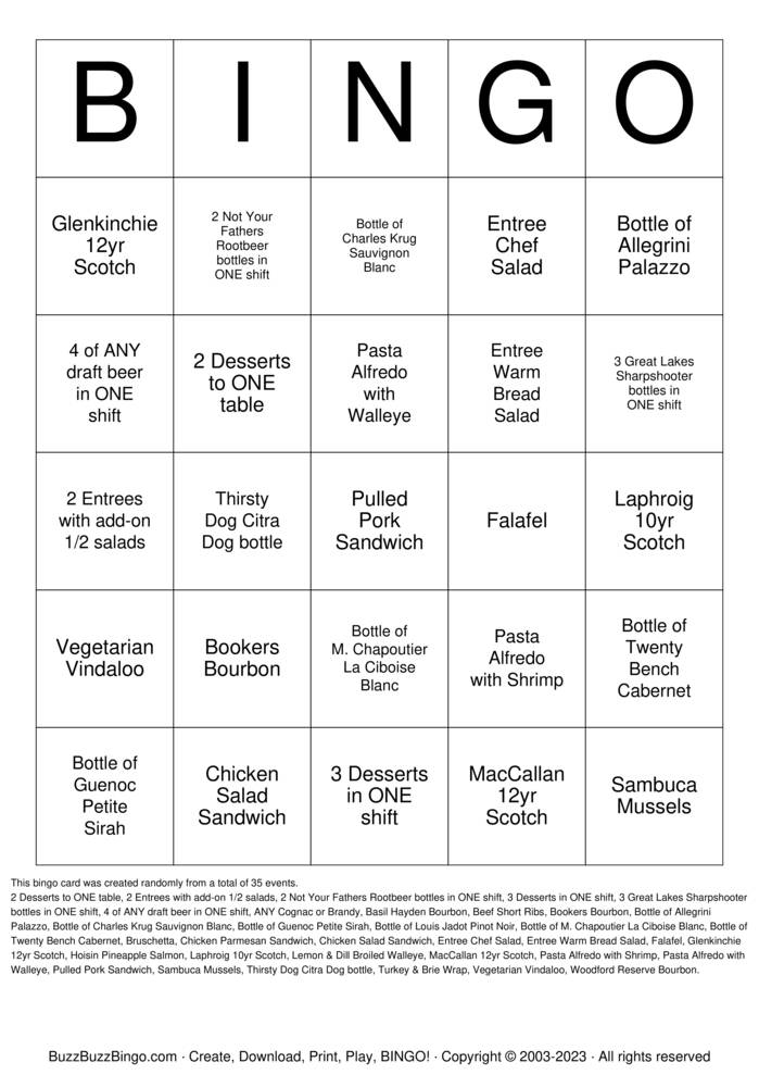 Download Free Custom Bingo Cards