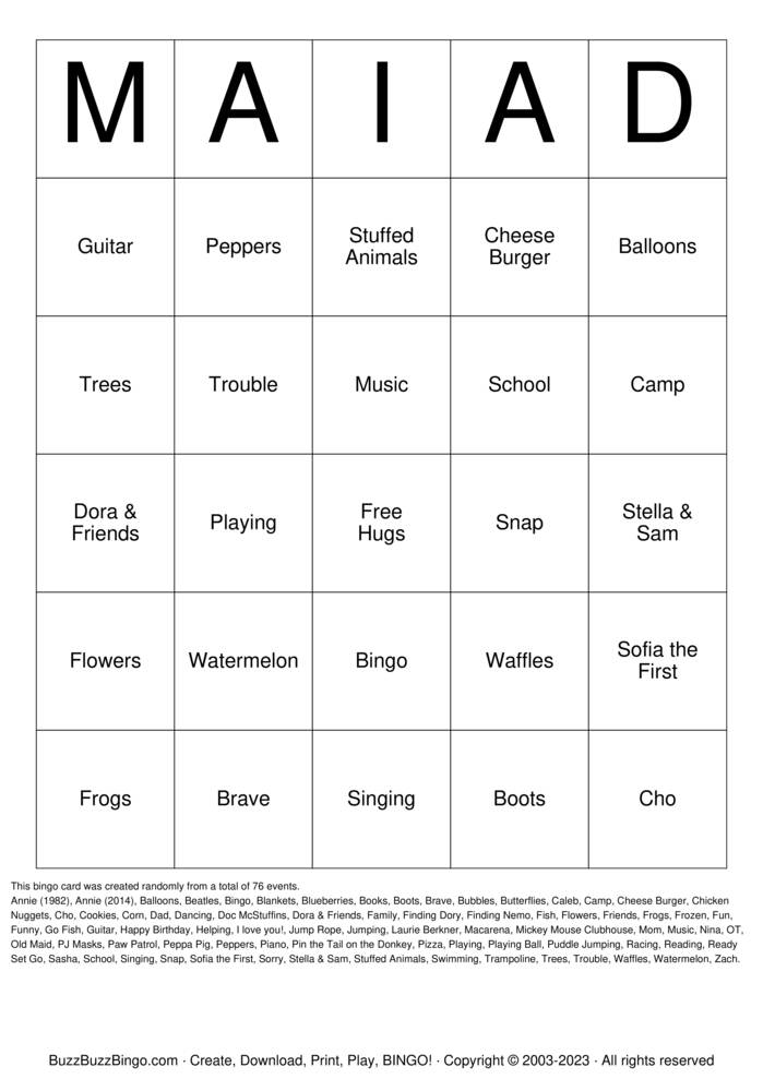 Download Free Custom Bingo Cards Download Free Custom Bingo Cards