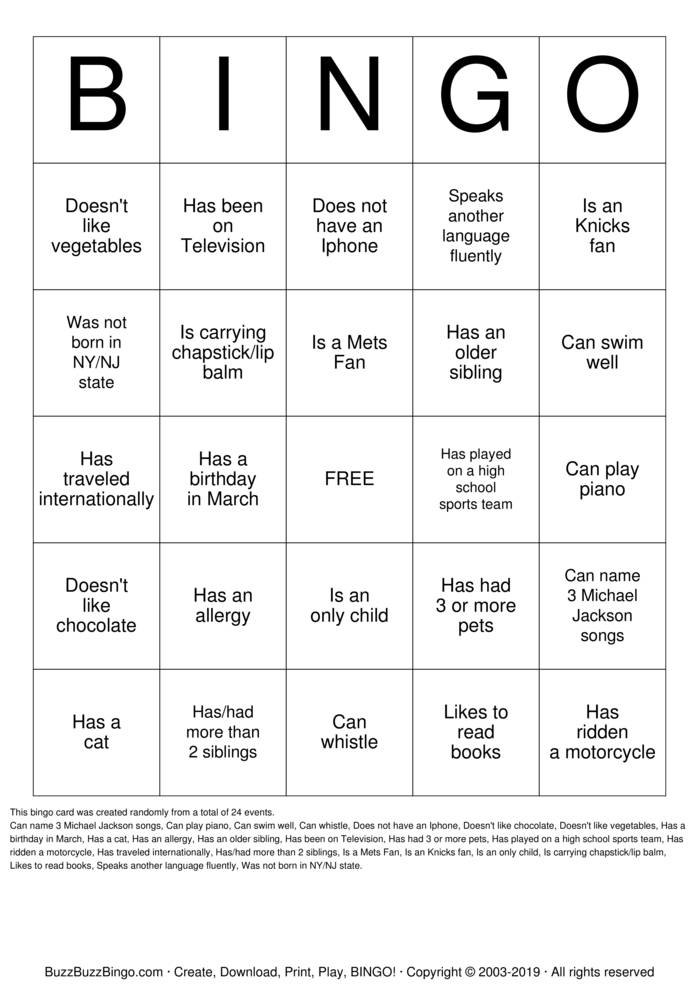 Family BINGO Bingo Cards to Download, Print and Customize!