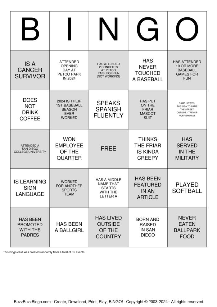 Human Scavenger Hunt Bingo Cards to Download, Print and Customize!