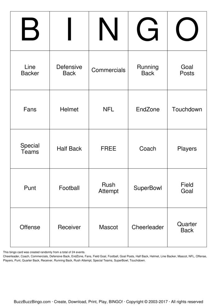 Download Free Custom Bingo Cards