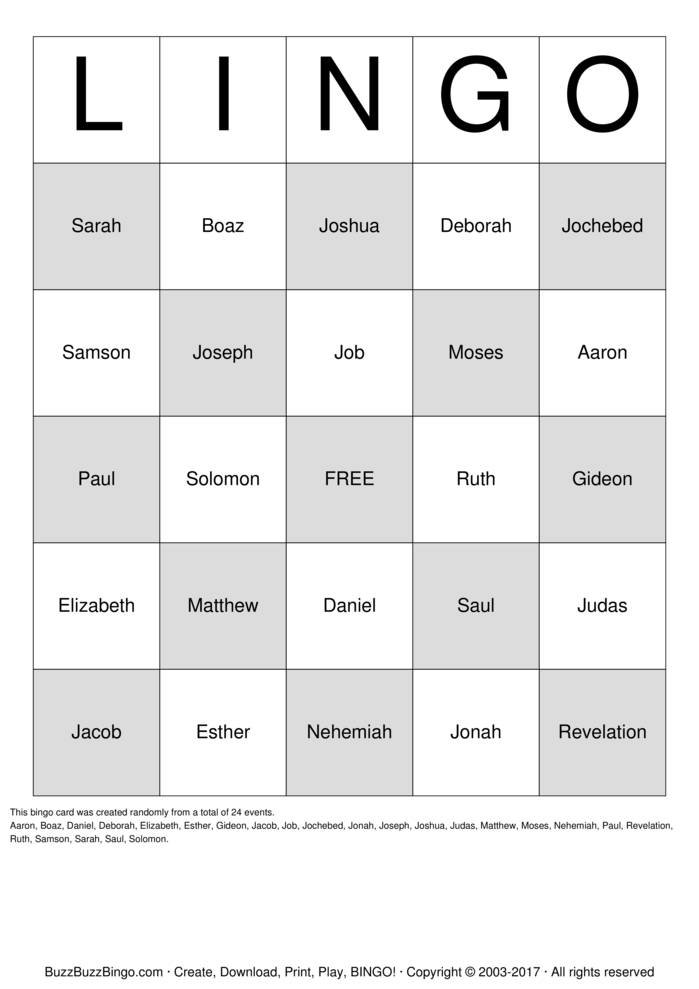 Download Free Custom Bingo Cards