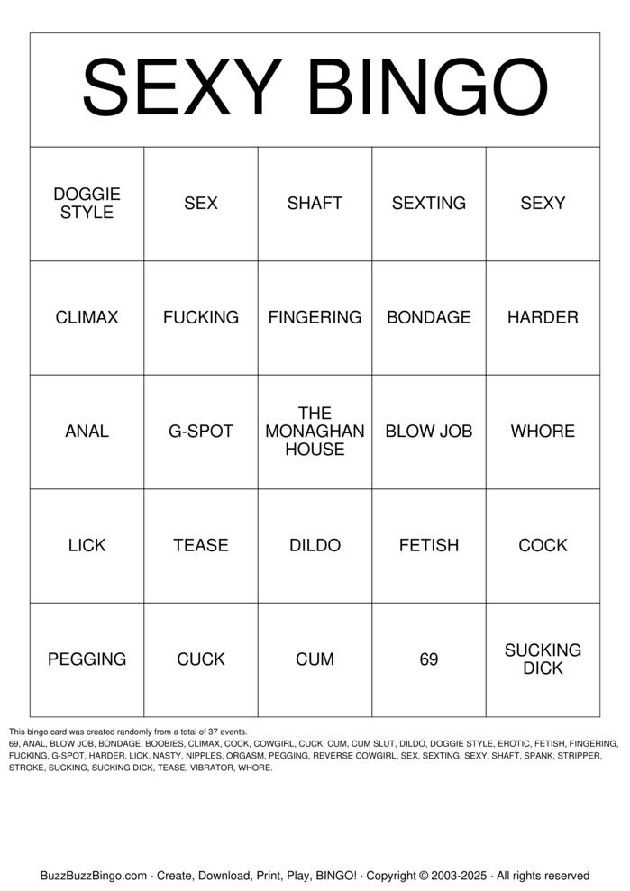 Download Free DIRTY BINGO Bingo Cards Download Free DIRTY BINGO Bingo Cards