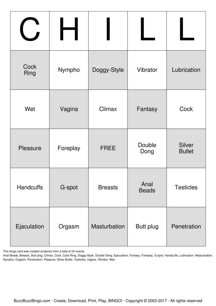 Erotic Bingo Cards to Download, Print and Customize!