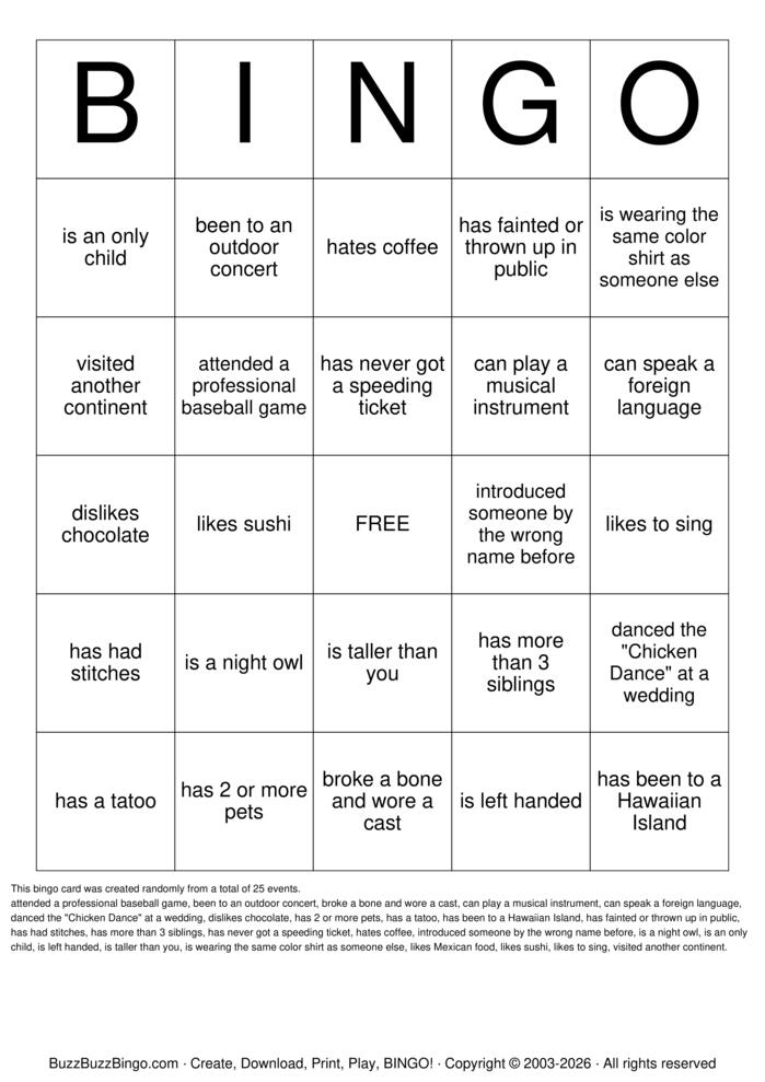 Download Free Find Someone Who... Bingo Cards