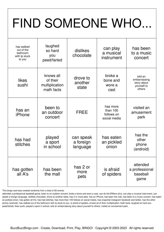Getting to Know You! Bingo Cards to Download, Print and Customize!