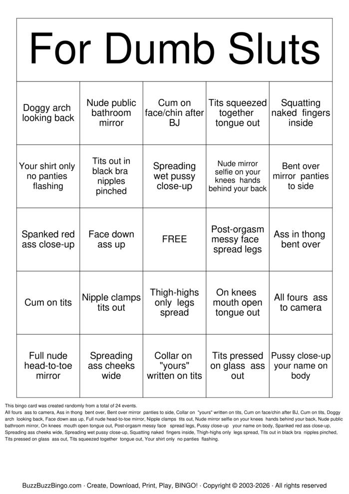Download Free NSFW Bingo Bingo Cards