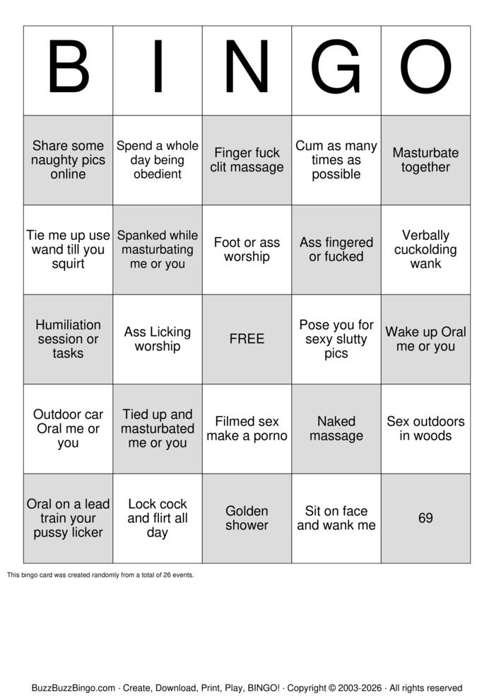 Download Free SLUTTY BINGO Bingo Cards Download Free SLUTTY BINGO Bingo Cards