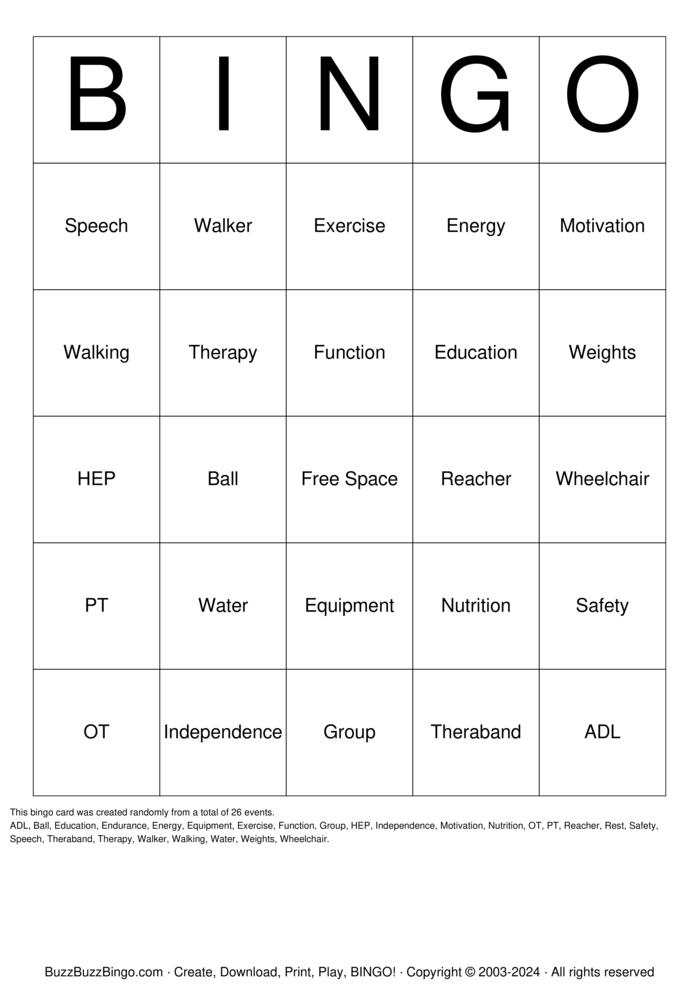 Wheelchair Bingo Cards to Download, Print and Customize!