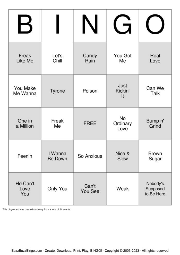 Download Free Custom Bingo Cards Download Free Custom Bingo Cards