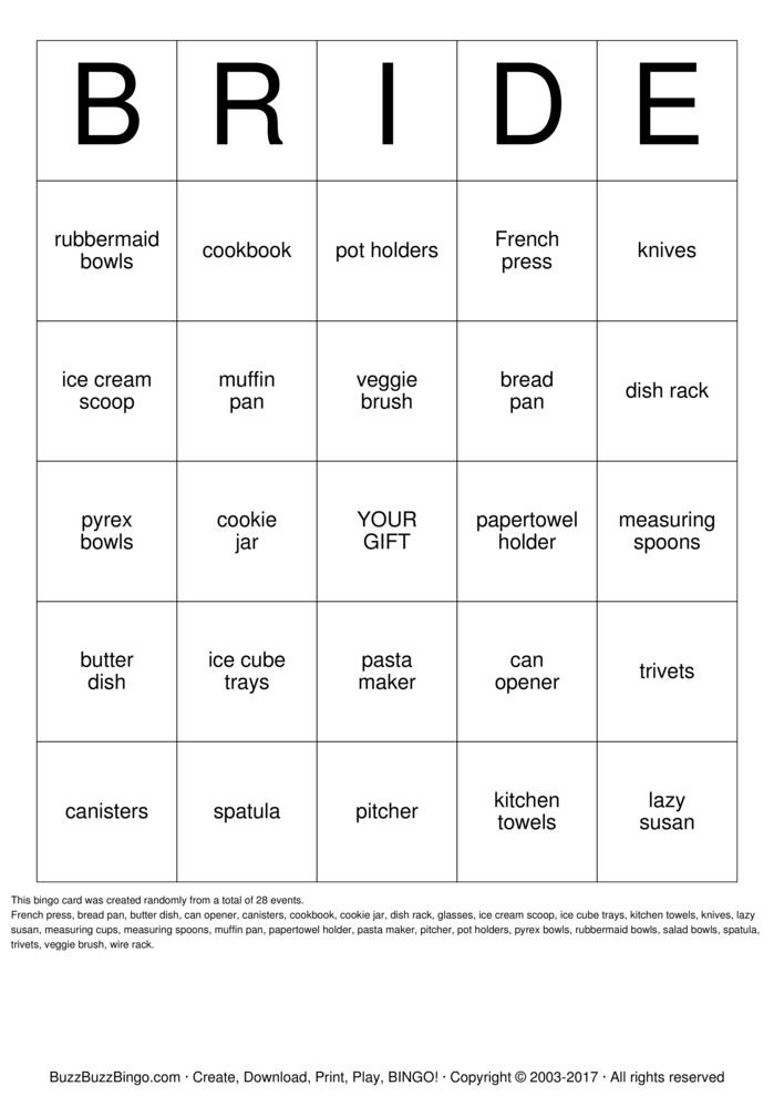 Custom Bingo Cards to Download, Print and Customize!
