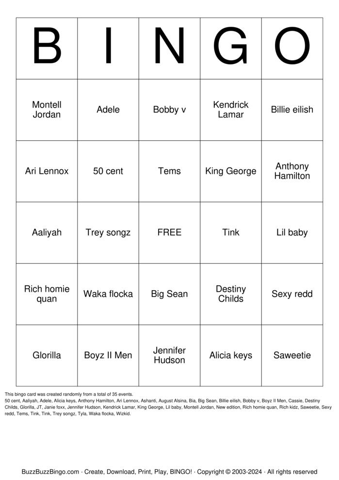 Download Free Custom Bingo Cards Download Free Custom Bingo Cards