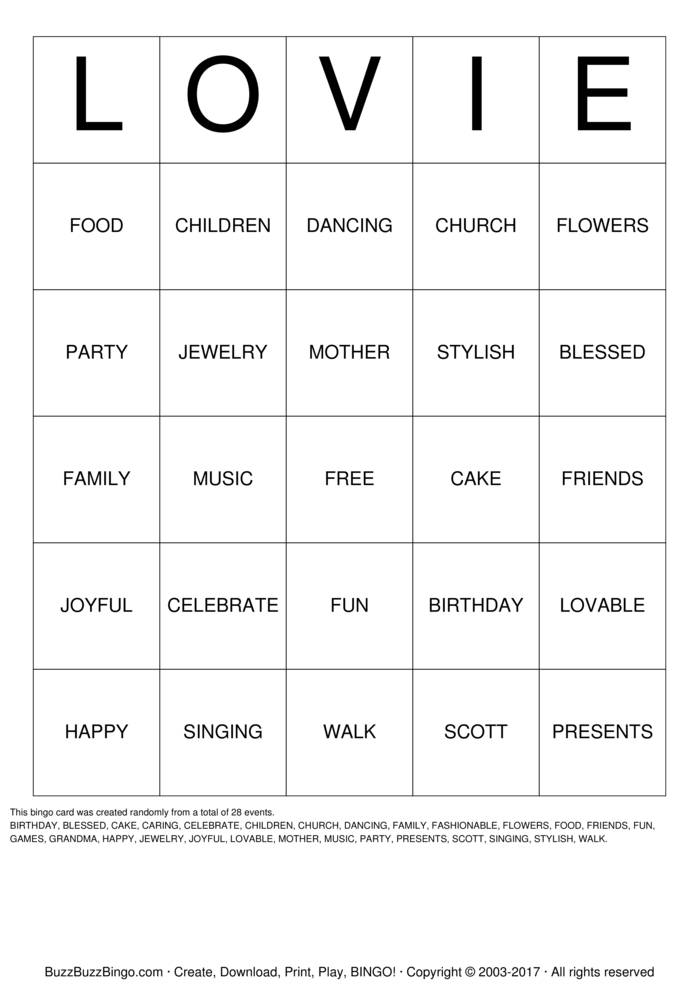 Custom Bingo Cards to Download, Print and Customize!