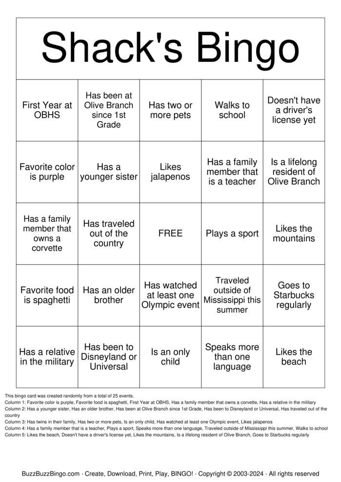 Download Free First Day of School Bingo Cards