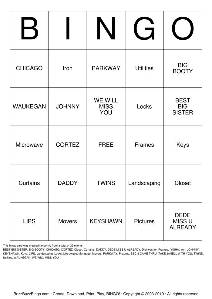 House Warming Party Bingo Cards to Download, Print and Customize!