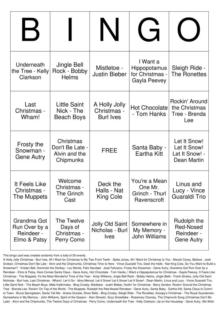 Download Free Kids & Family Christmas Bingo Cards