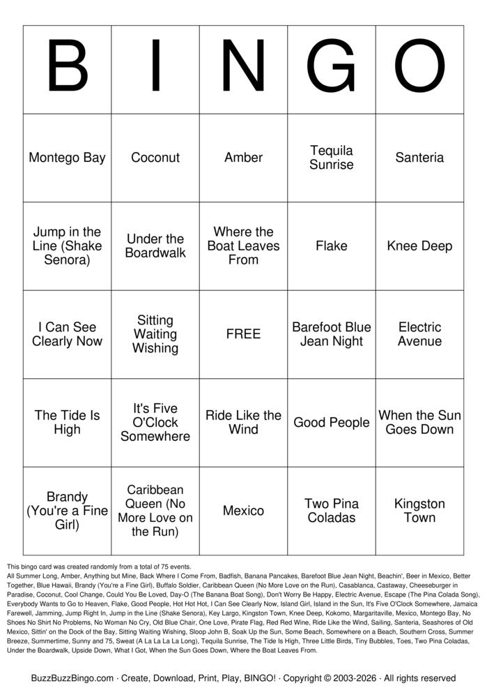 Download Free Trop Rock Titles Bingo Cards