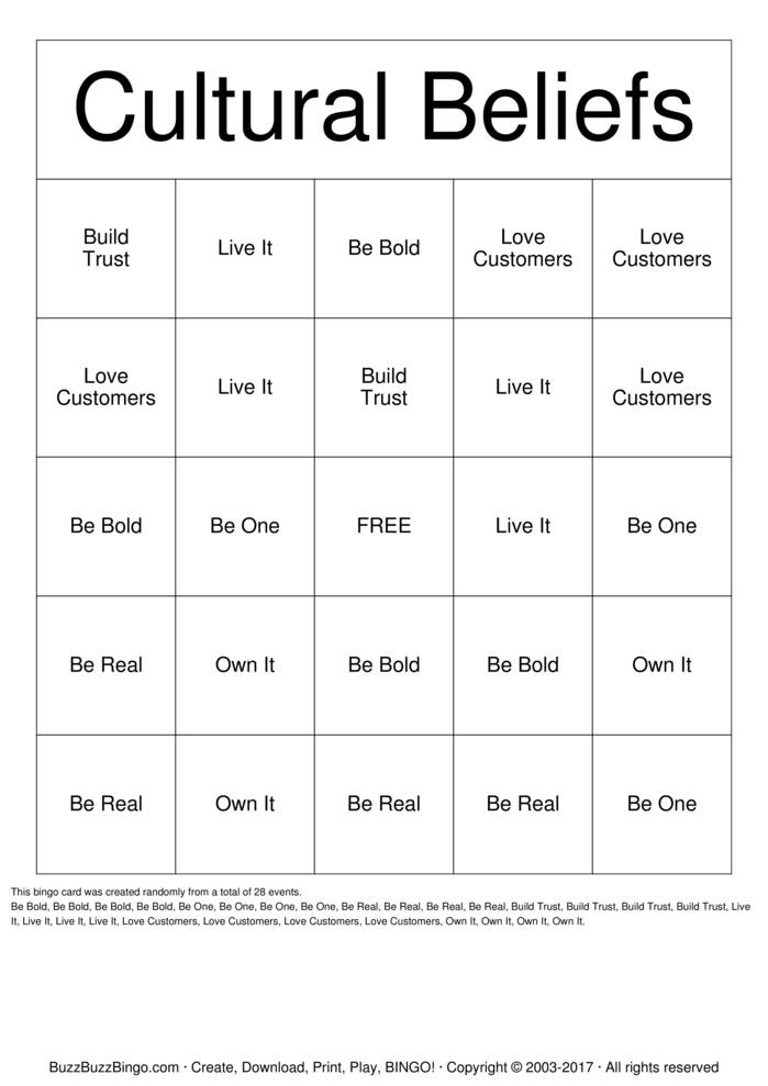 Download Free Walgreens Peer Recognition Bingo Cards