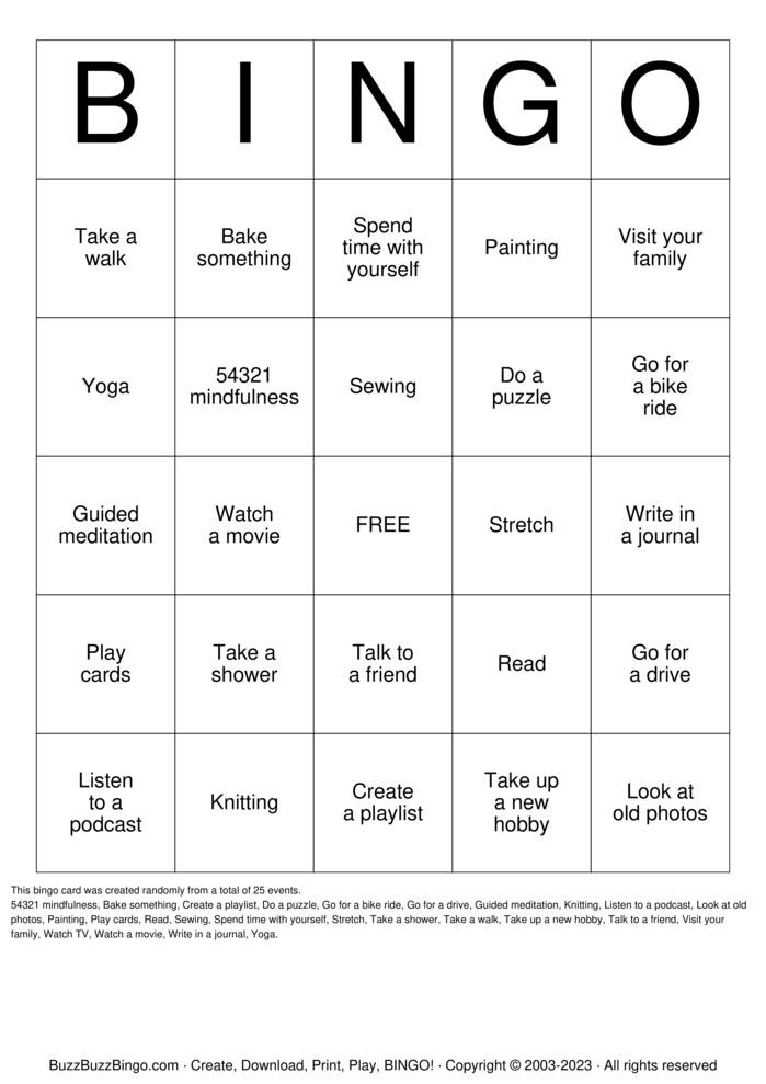 Coping Skills Bingo Cards to Download, Print and Customize!