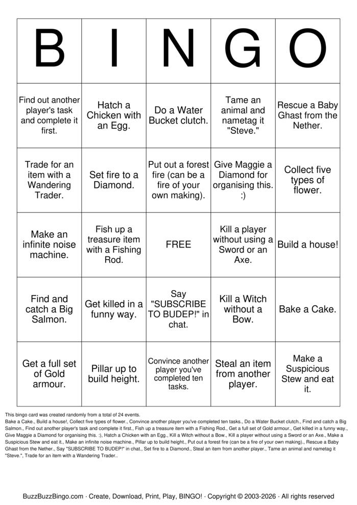 Download Free Patch's Bingo Card! Bingo Cards Download Free Patch's Bingo Card! Bingo Cards