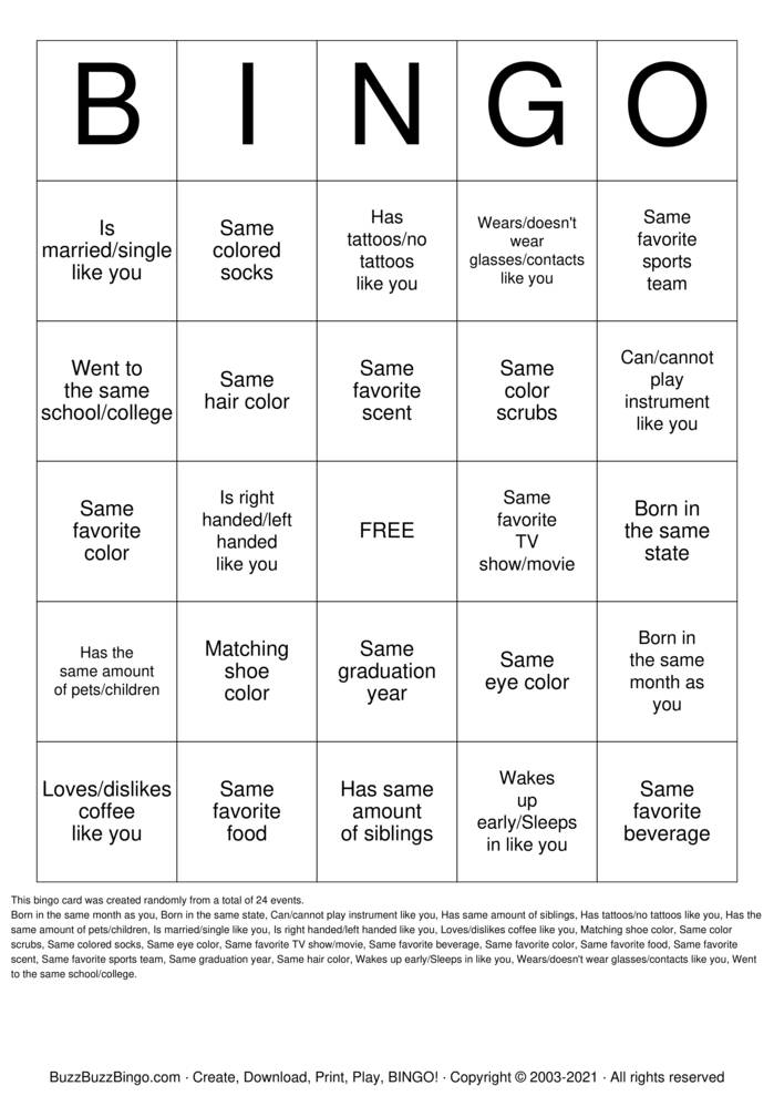 Download Free Find Your Match Bingo Cards Download Free Find Your Match Bingo Cards