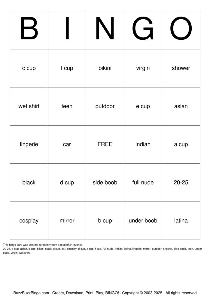 Download Free Breast Bingo Cards