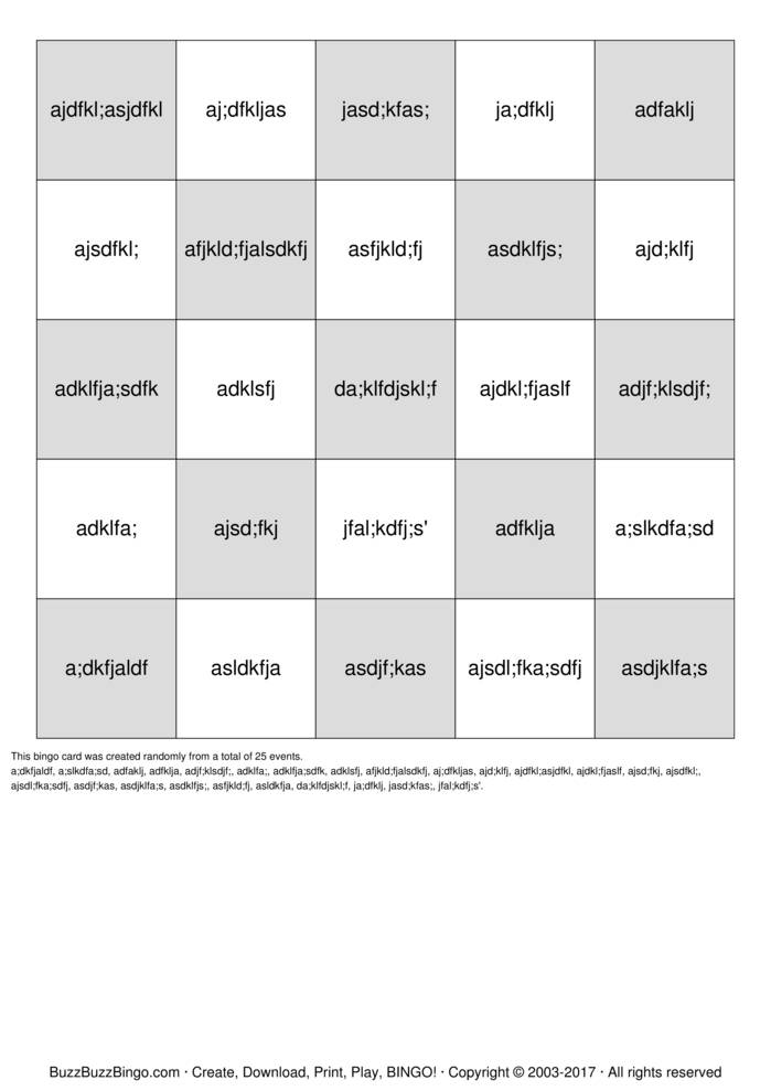 Custom Bingo Cards to Download, Print and Customize!