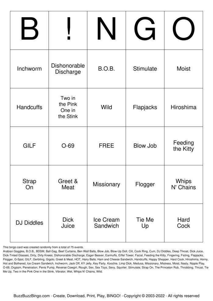 Download Free Dirty B!NGO Bingo Cards Download Free Dirty B!NGO Bingo Cards