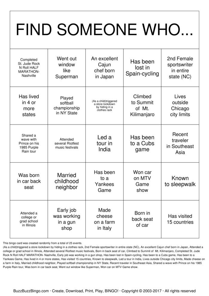 Download Free Getting to Know you! Bingo Cards