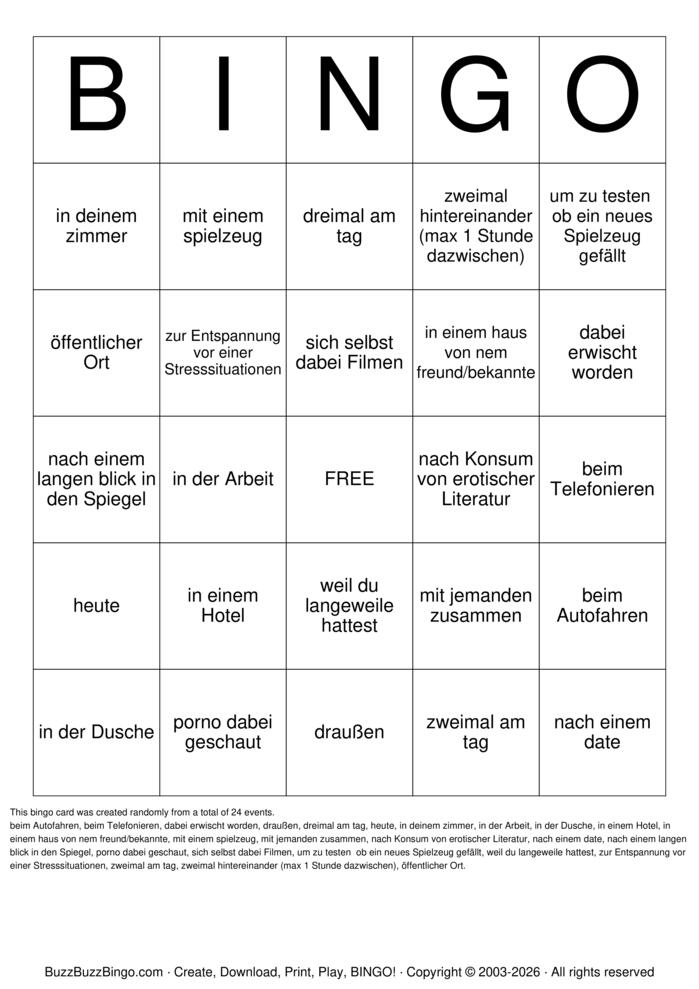 Download Free Mastubieren Bingo Cards