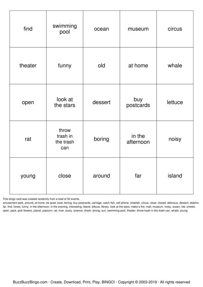 Modules 6-10 Vocabulary Bingo Cards to Download, Print and Customize!