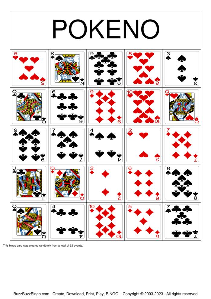 Pokeno 8 Bingo Cards to Download, Print and Customize!